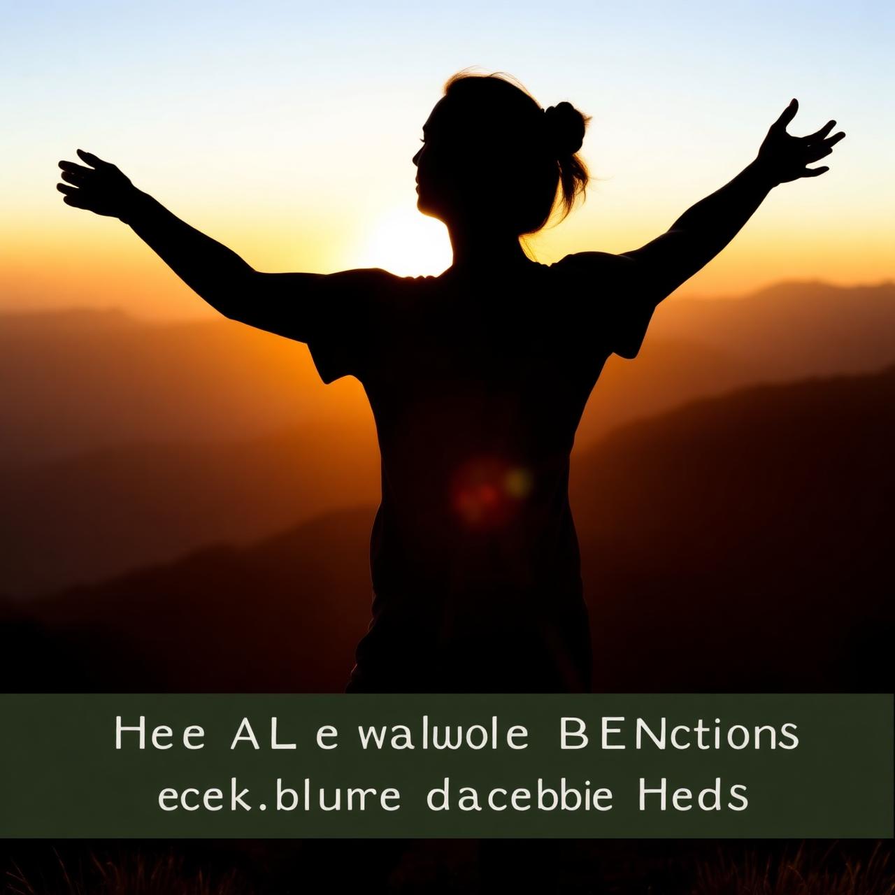 Person at sunrise with open arms
